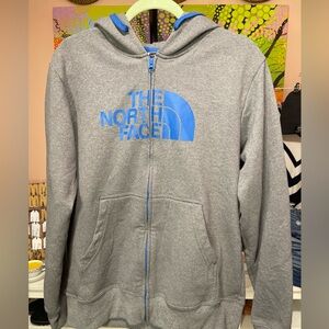 The North Face Brown and Blue Full-Zip Hoodie